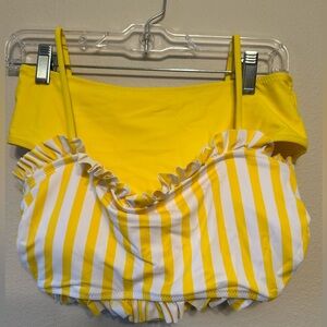 CUPSHE Yellow and White Striped Bikini